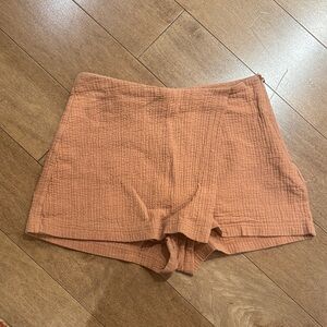 High Waist 100% cotton Women's Skort in Tan